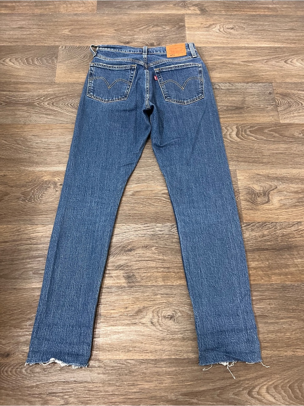 Levi's 501 big E Women's Medium Blue Straight Leg Denim Jeans/A826
